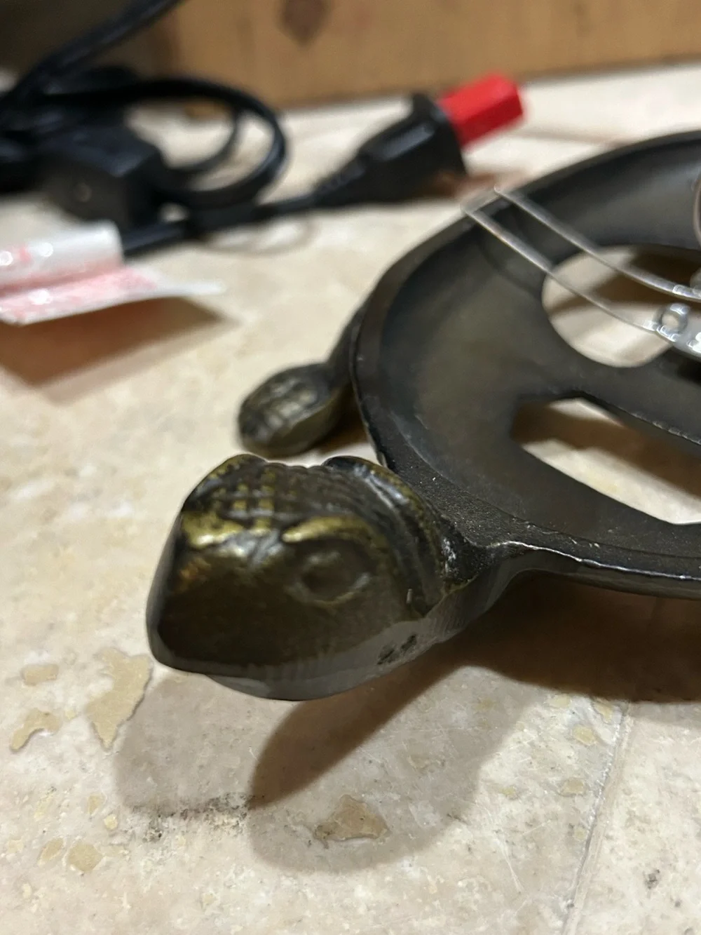 Vintage Tortoise Turtle Lamp Bronze metal BASE ONLY